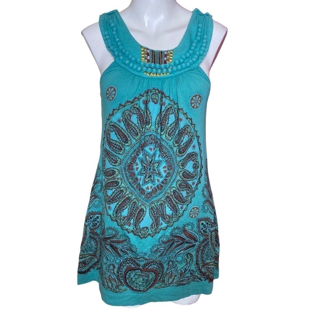 Language L.A. Mini Dress Boho Green Size M Fits like a 6